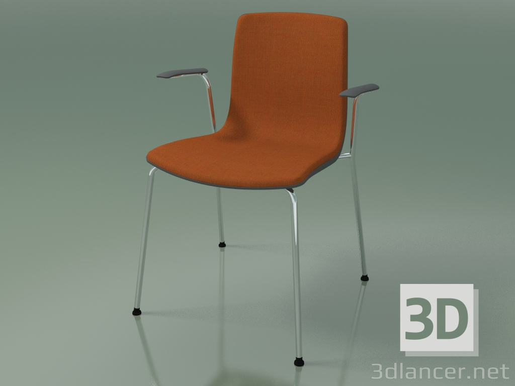 modello 3D Sedia 3963 (4 gambe in metallo, polipropilene, imbottitura, con braccioli) - anteprima