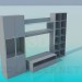 3D Modell Schrankwand mit TV-Ständer - Vorschau
