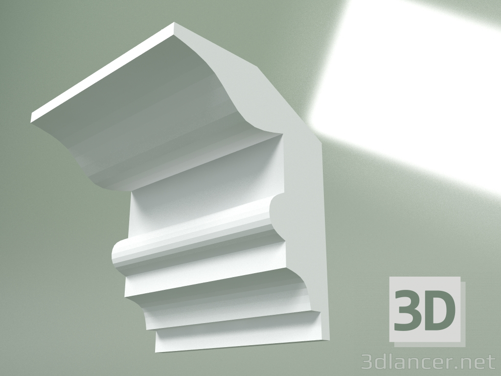modello 3D Cornicione in gesso (zoccolo a soffitto) KT366 - anteprima