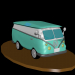 modello 3D furgone hippie - anteprima