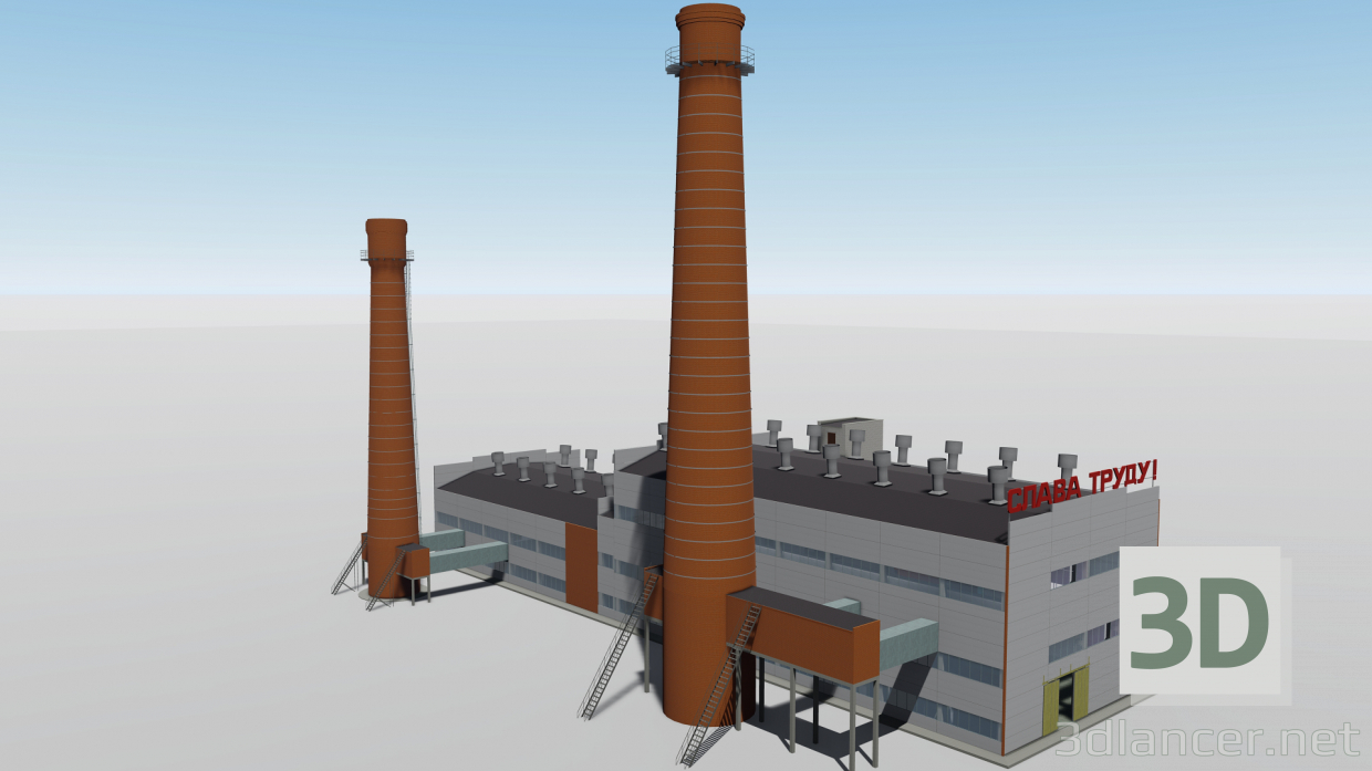Taller de fundición Emanzhelinskogo planta mecánica 3D modelo Compro - render
