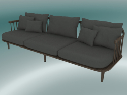 Sofa Triple Fly (SC12, 80x240 N 70cm, Smoked oiled oak with Hot Madison 093)