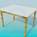 modèle 3D Table avec pieds en bois - preview
