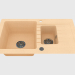 3d model Sink, 1,5 bowls with a wing for drying - sand Zorba (ZQZ 7513) - preview