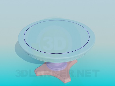 3D Modell Runder Tisch am Bein - Vorschau
