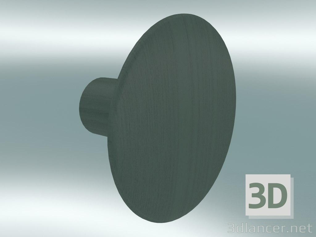 modello 3D Appendiabiti Dots Wood (Ø6,5 cm, Dusty Green) - anteprima