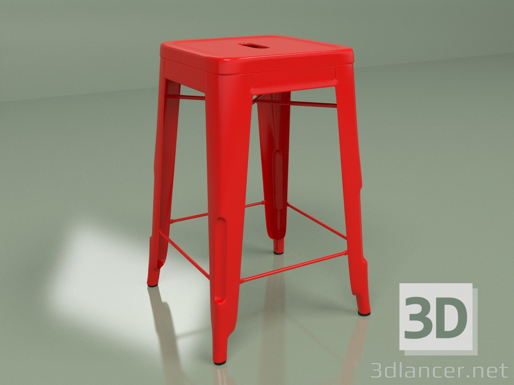 Modelo 3d Cadeira semi-bar Cor Marais (vermelho) - preview
