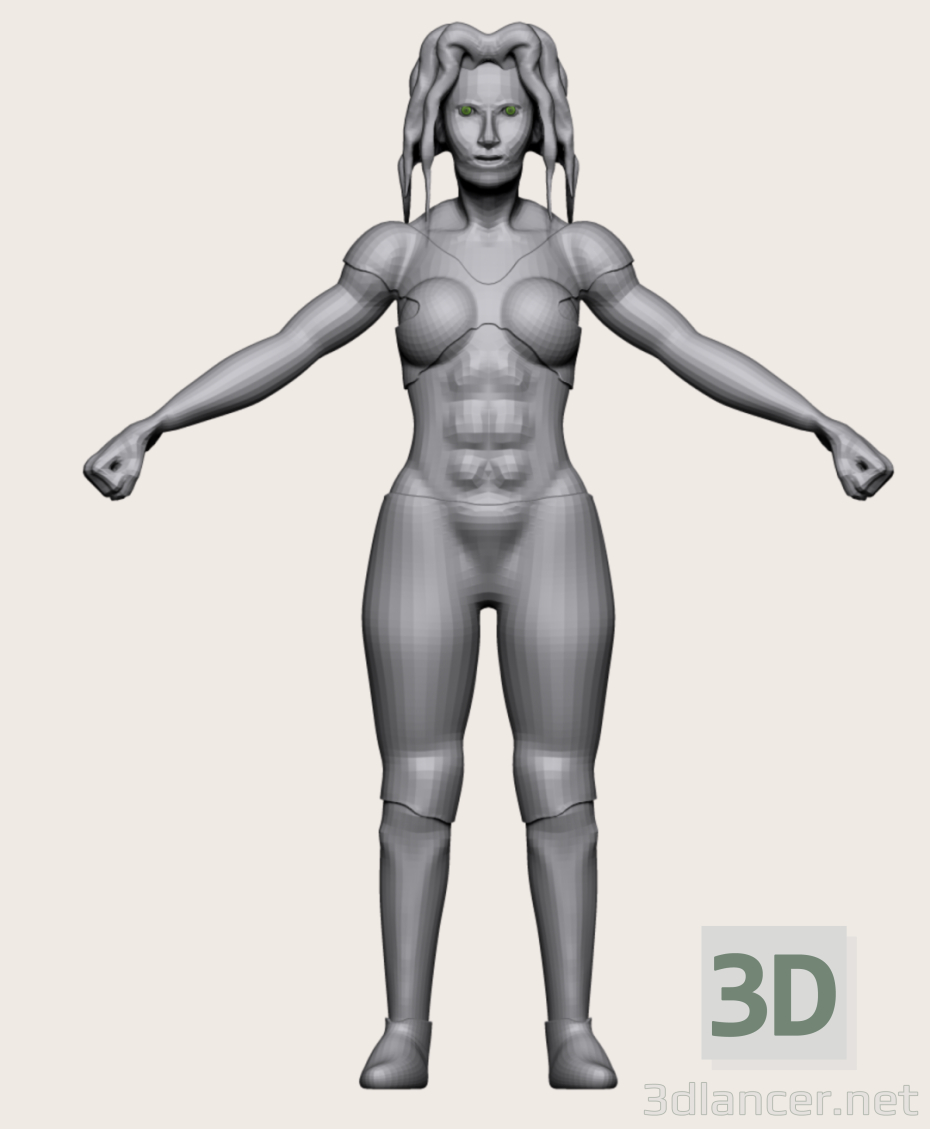 modèle 3D fille - preview