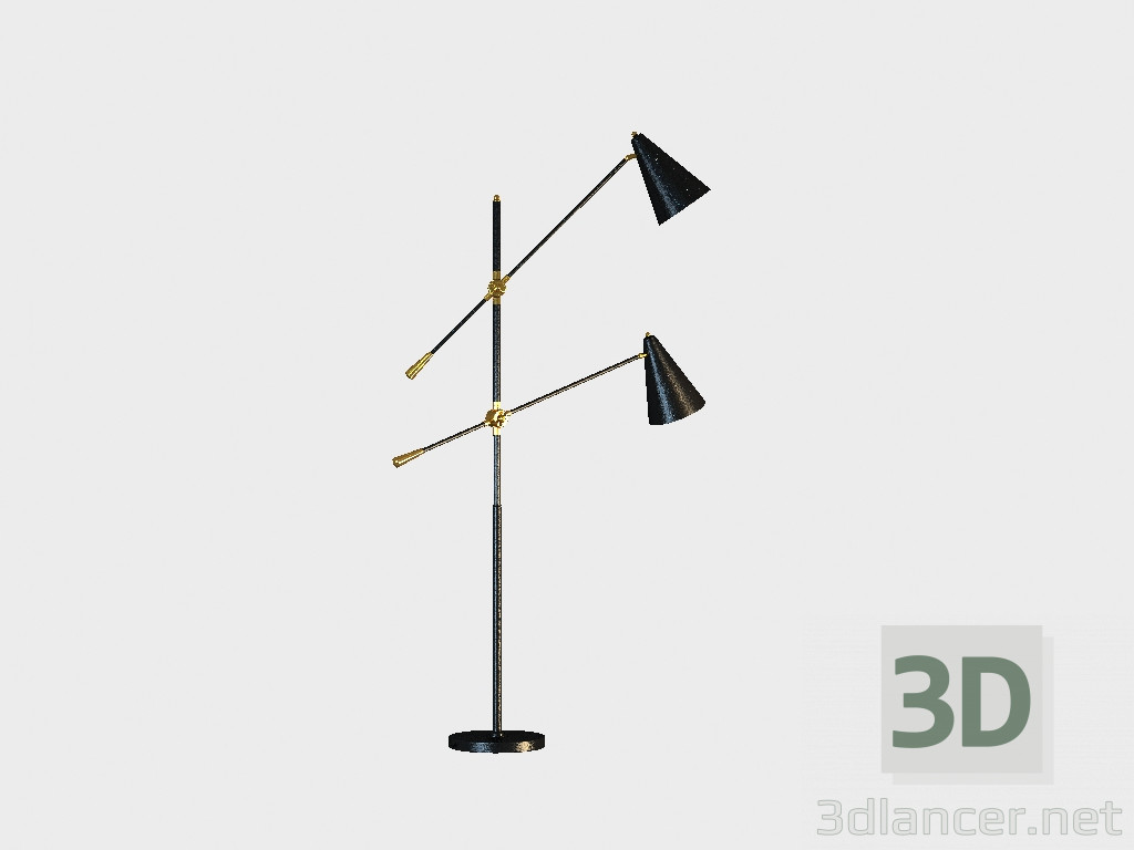 modèle 3D Torchère lampadaire DOUBLE OSTER (FL041-2-ABG) - preview