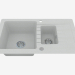 3d model Sink, 1,5 bowls with a wing for drying - gray metal Zorba (ZQZ S513) - preview