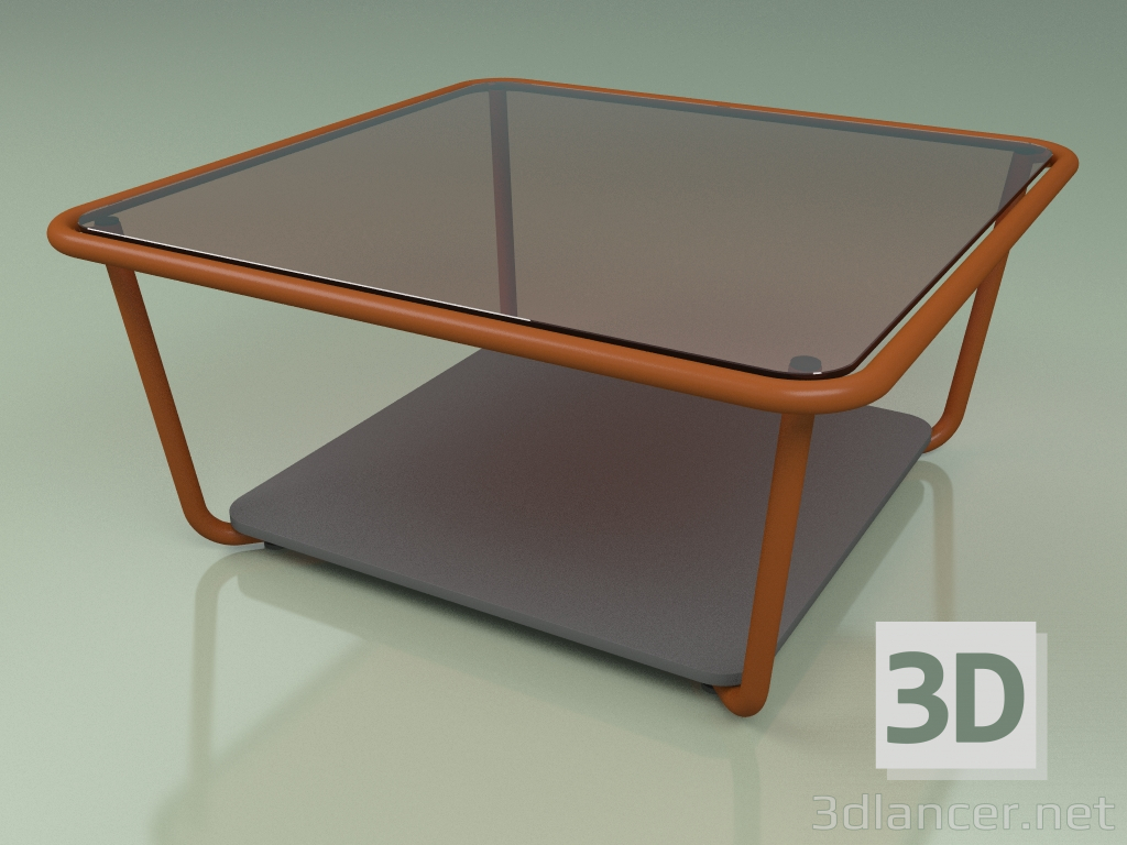 modello 3D Tavolino 001 (Vetro Bronzato, Metallo Ruggine, HPL Grigio) - anteprima