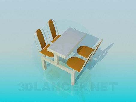 3d model Una mesa en el café - vista previa