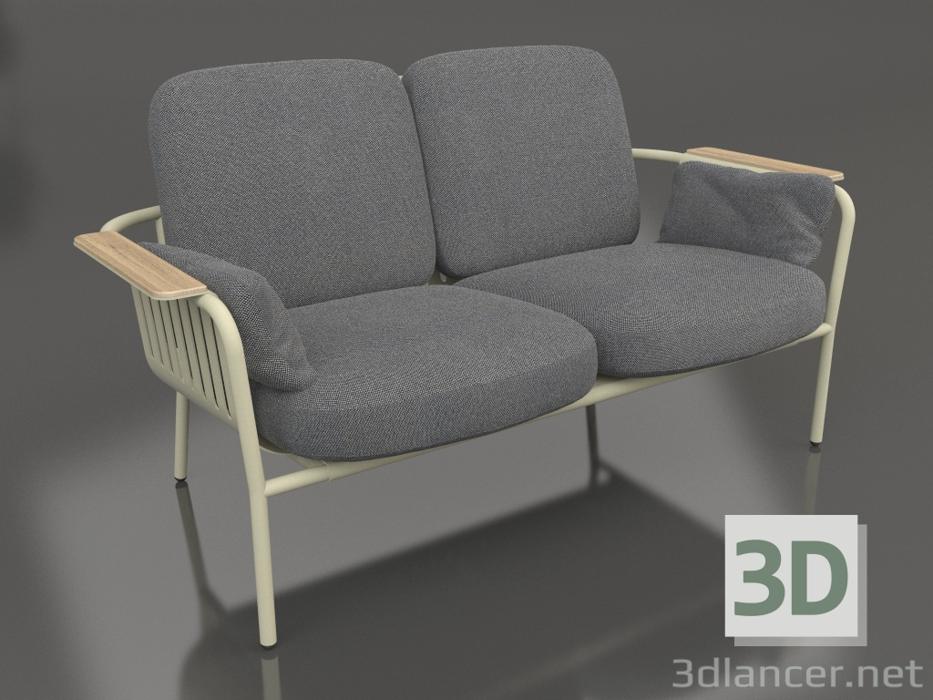 modèle 3D Canapé 2 places (Or) - preview