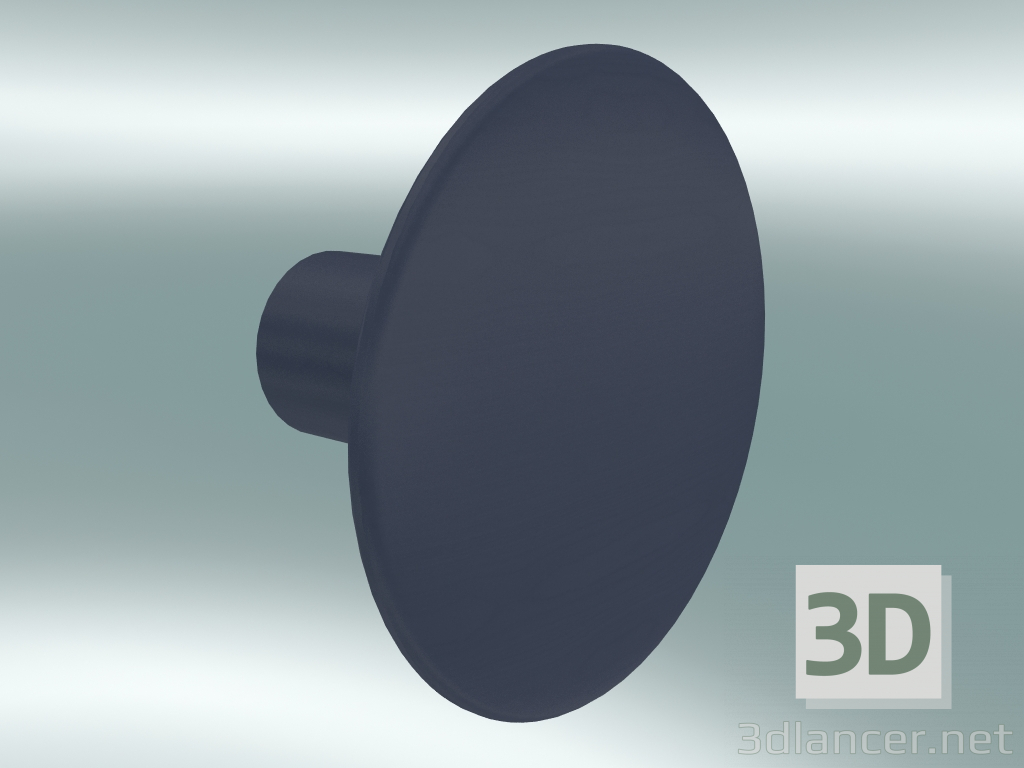 3D modeli Dots Ahşap Elbise Askısı (Ø6.5 cm, Gece Mavisi) - önizleme
