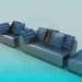 3D modeli Döşemeli mobilya bir dizi - önizleme