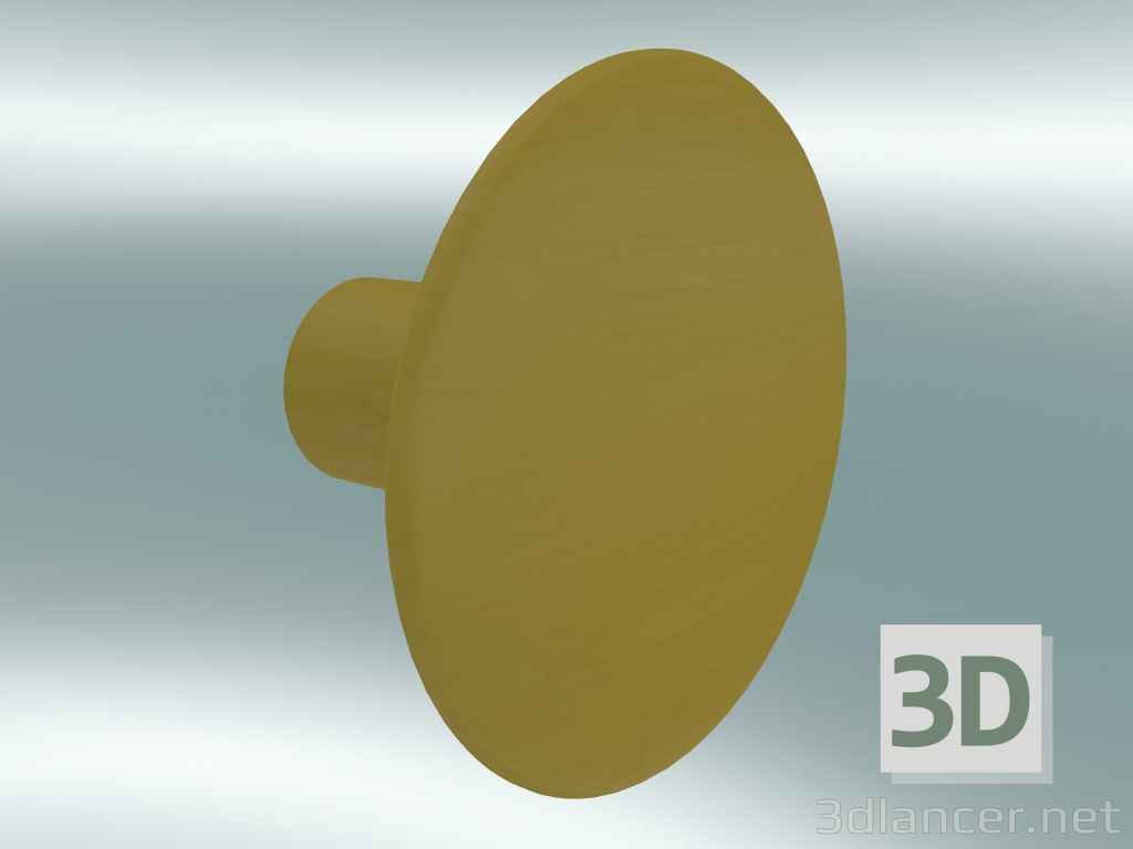 3D Modell Kleiderhaken Dots Wood (Ø6,5 cm, Senf) - Vorschau