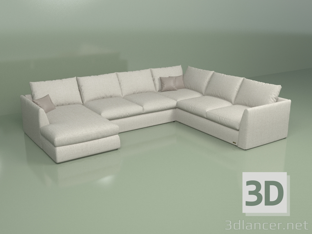 3D modeli Modüler kanepe Lagos - önizleme