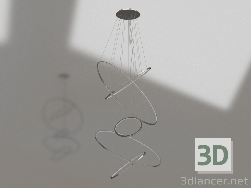 3D modeli Kolye ucu Amiya krom (07675,02) - önizleme