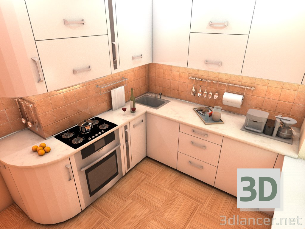 Mostrador de cocina 3D modelo Compro - render