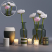 modello 3D di set di decori floreali comprare - rendering