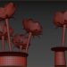 conjunto de decoración de flores 3D modelo Compro - render
