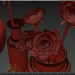 conjunto de decoración de flores 3D modelo Compro - render