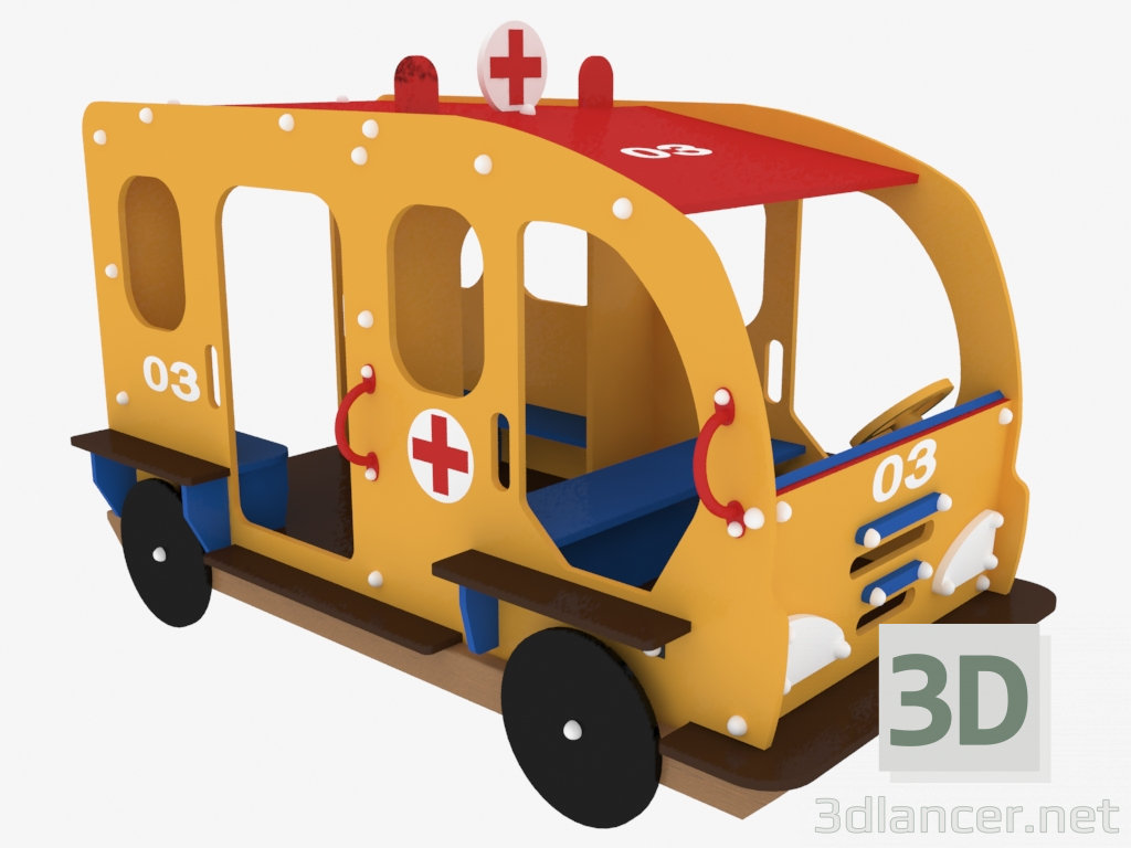 3D modeli Çocuk oyun ekipmanları Ambulans (5113) - önizleme