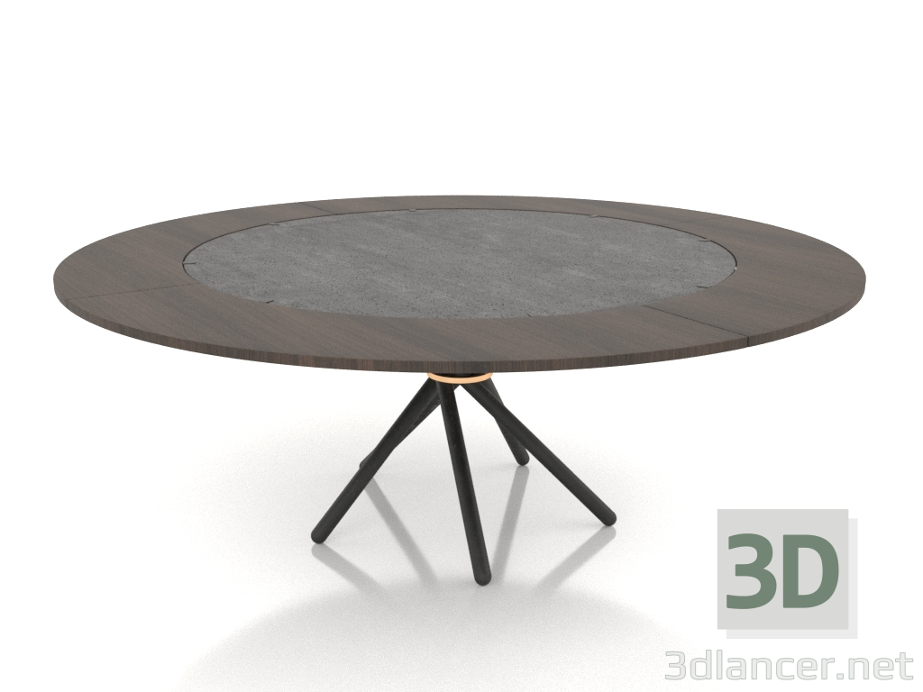 3D modeli Yemek masası Hector 140 (Ekstra Yapraklar Koyu 140 - 200) - önizleme