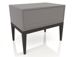 Mesita de noche, chapa de nogal W, lacado gris-beige mate (59,5x39,5x50 cm)