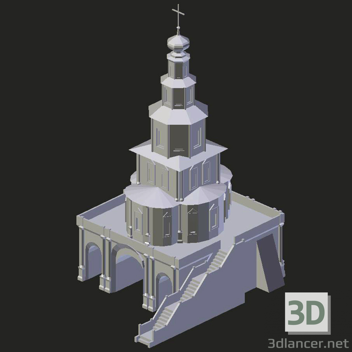 3D modeli Yeni Kudüs Manastırı. Kapı Tapınağı - önizleme