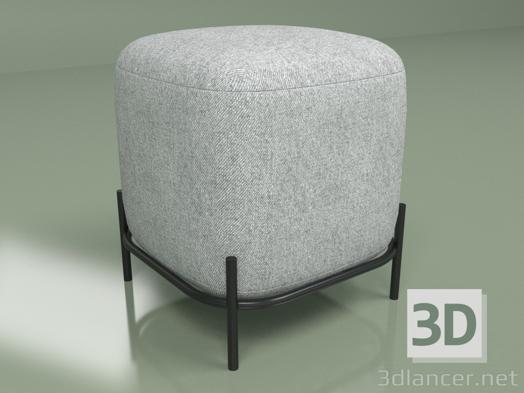 3D modeli Pawai kare puf (gri) - önizleme