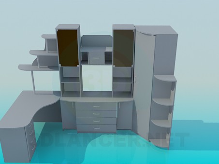 3d model Los muebles en el estudio - vista previa