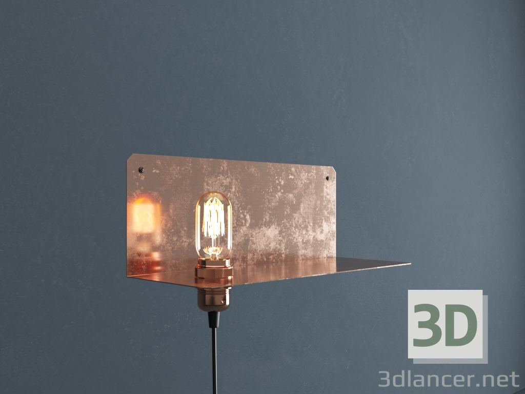 3D Modell 90-Grad-Wandlampe - Vorschau