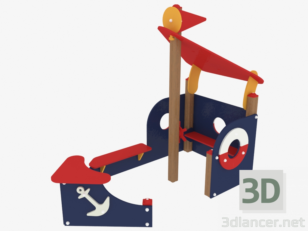 Modelo 3d Navio de caixa de areia do jogo infantil (5116) - preview