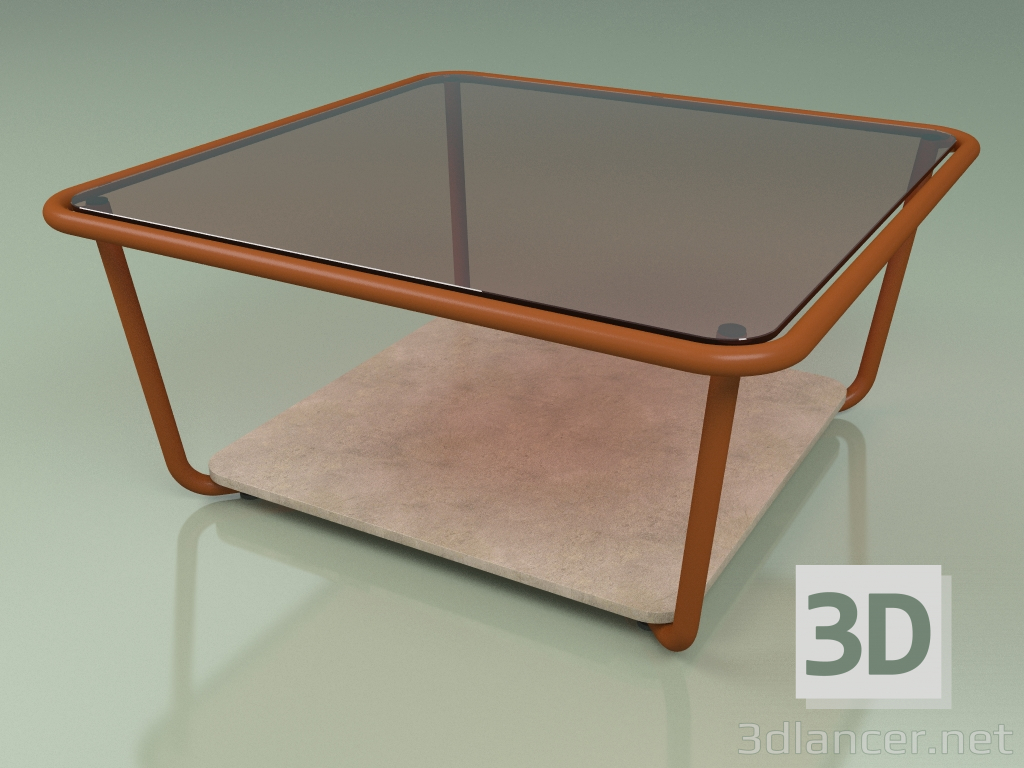 3d модель Стіл кавовий 001 (Bronzed Glass, Metal Rust, Farsena Stone) – превью