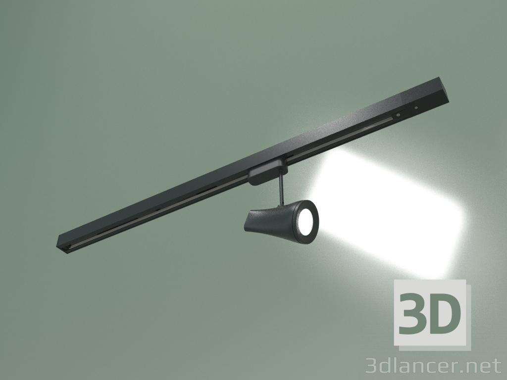 3d model Luz de riel LED para barra colectora monofásica Hardi LTB18 (negro) - vista previa