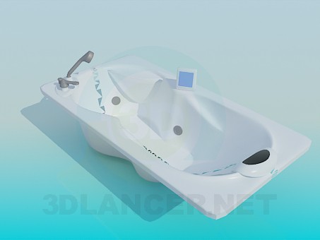 3d модель Ванна з підголовником – превью