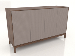 Mueble de TV FARGO con fachadas fresadas 1600x500x950 mm (platino, roble tabaco, opción 1)