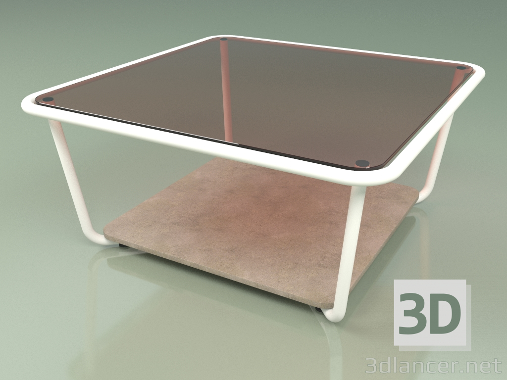 Modelo 3d Mesa de centro 001 (vidro bronzeado, leite metálico, pedra Farsena) - preview
