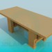 modello 3D Una grande scrivania in legno - anteprima