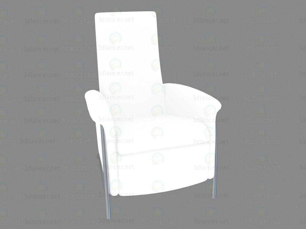 3D modeli Tembel sandalye beyaz - önizleme