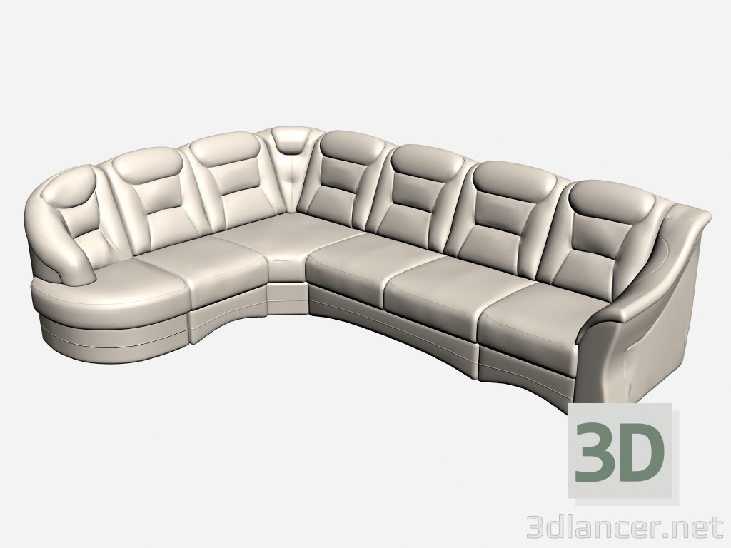 modèle 3D Coin canapé Arena - preview