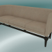 3d model Triple sofá Mayor (AJ5, H 82cm, 62x200cm, Nogal, Cuero - Anilina de seda) - vista previa