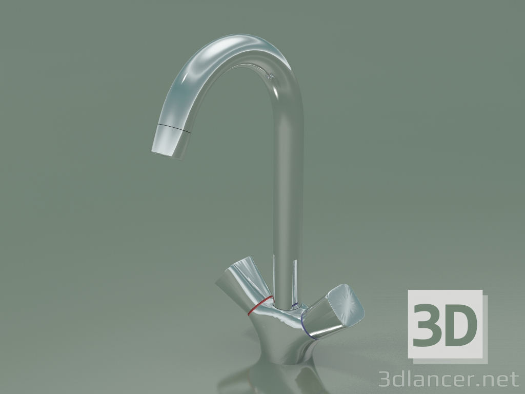 3d model Kitchen mixer with two handles (71280000) - preview