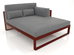 XL modular sofa, section 2 right, high back, artificial wood (Wine red)