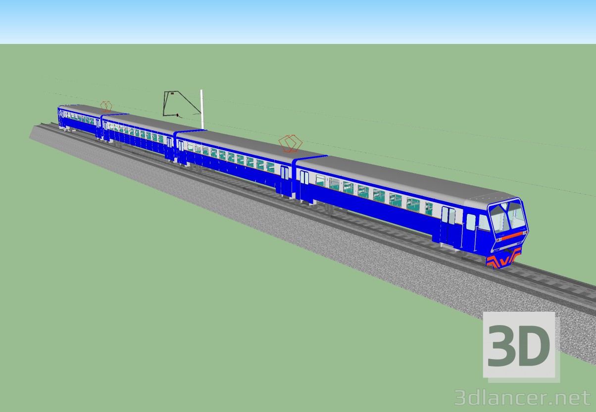 3d train ED9M model buy - render