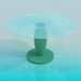3d model Table with round glass surface - preview