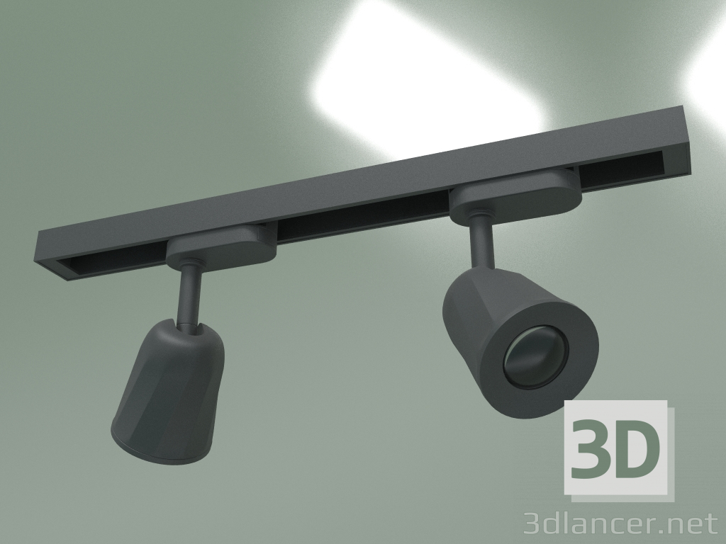modèle 3D Rail d'éclairage LED pour jeu de barres monophasé Joli LTB19 (noir) - preview