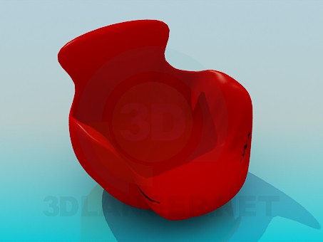 modello 3D Sedia in massello - anteprima