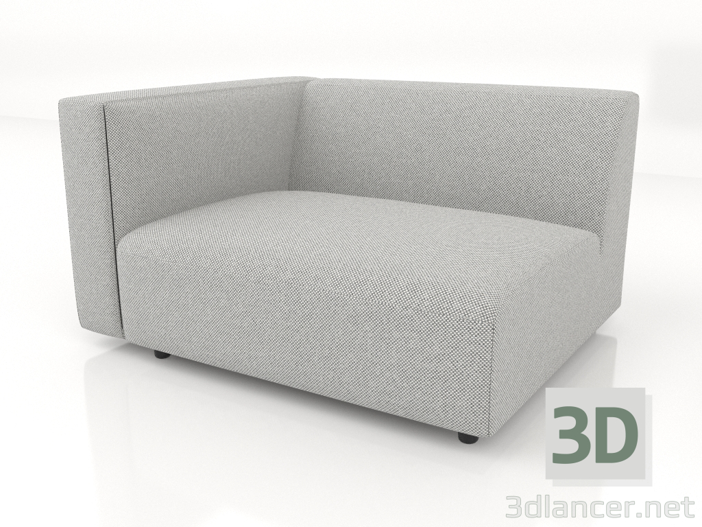 3D Modell Sofamodul 1-Sitzer (XL) 103x100 mit Armlehne links - Vorschau